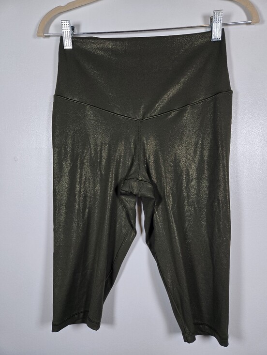aerie Pants - NEW Aerie Offline Real Me Crop Leggings Size Large Liquid Shine Metallic Green